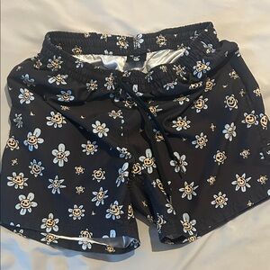 Floral Print Black/Navy Shorts Adult Small